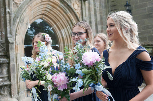 Keeley and Nathaniel wedding flowers at bolton abbey prior