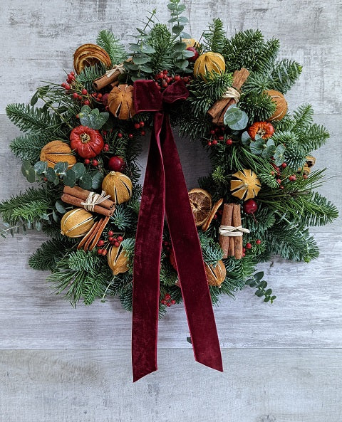 Orange and Cinnamon Door Wreath