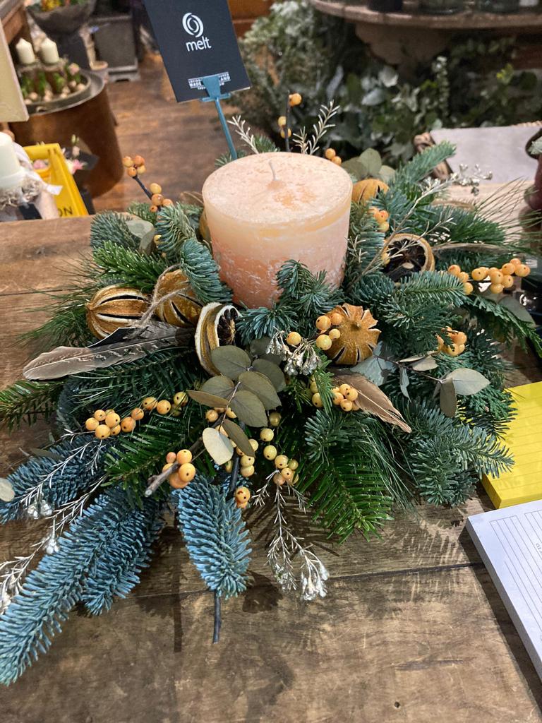 Melt Candle Christmas Table Arrangement Workshop