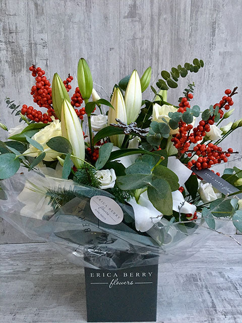 Lilies and Holly Berries