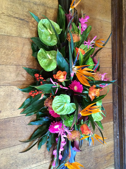 Tropical Flower Coffin Spray